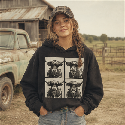 Photobooth Texas longhorn cattle Unisex T-Shirt,  Funny Cow Comfort Colors Shirt