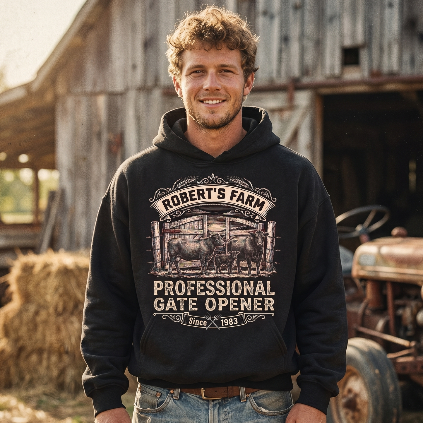 Personalized Family Name Farm Unisex T-Shirt Professional gate opener