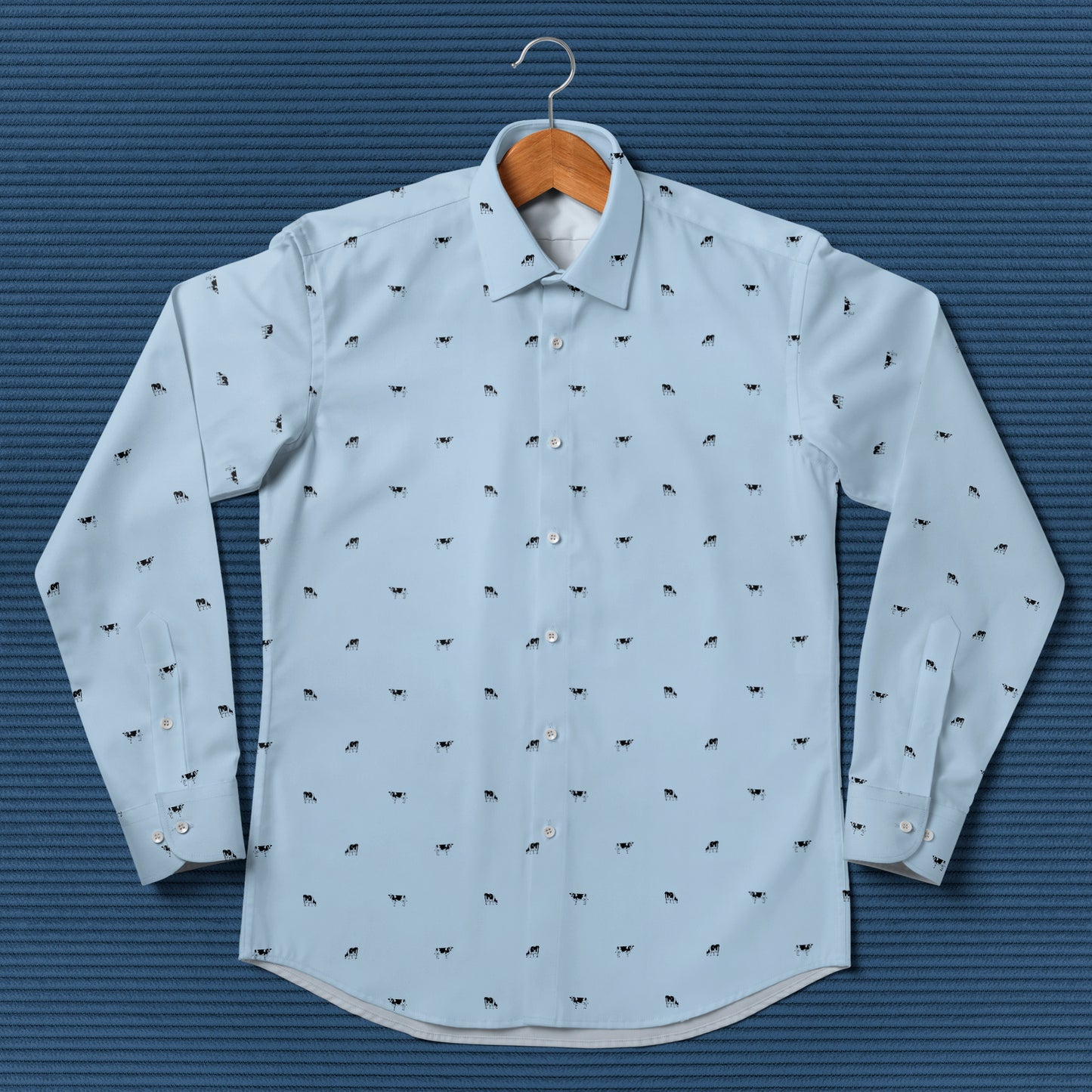 Dairy cow icon pattern - Men's Casual Long Sleeve Shirt - myfunfarm