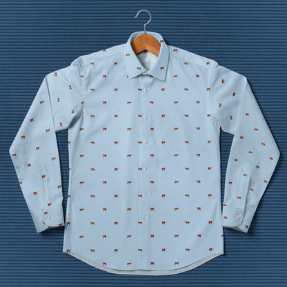 Hereford cattle icon pattern - Men's Casual Long Sleeve Shirt - myfunfarm
