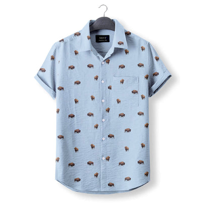 American Buffalo icon pattern - Button Down Shirts