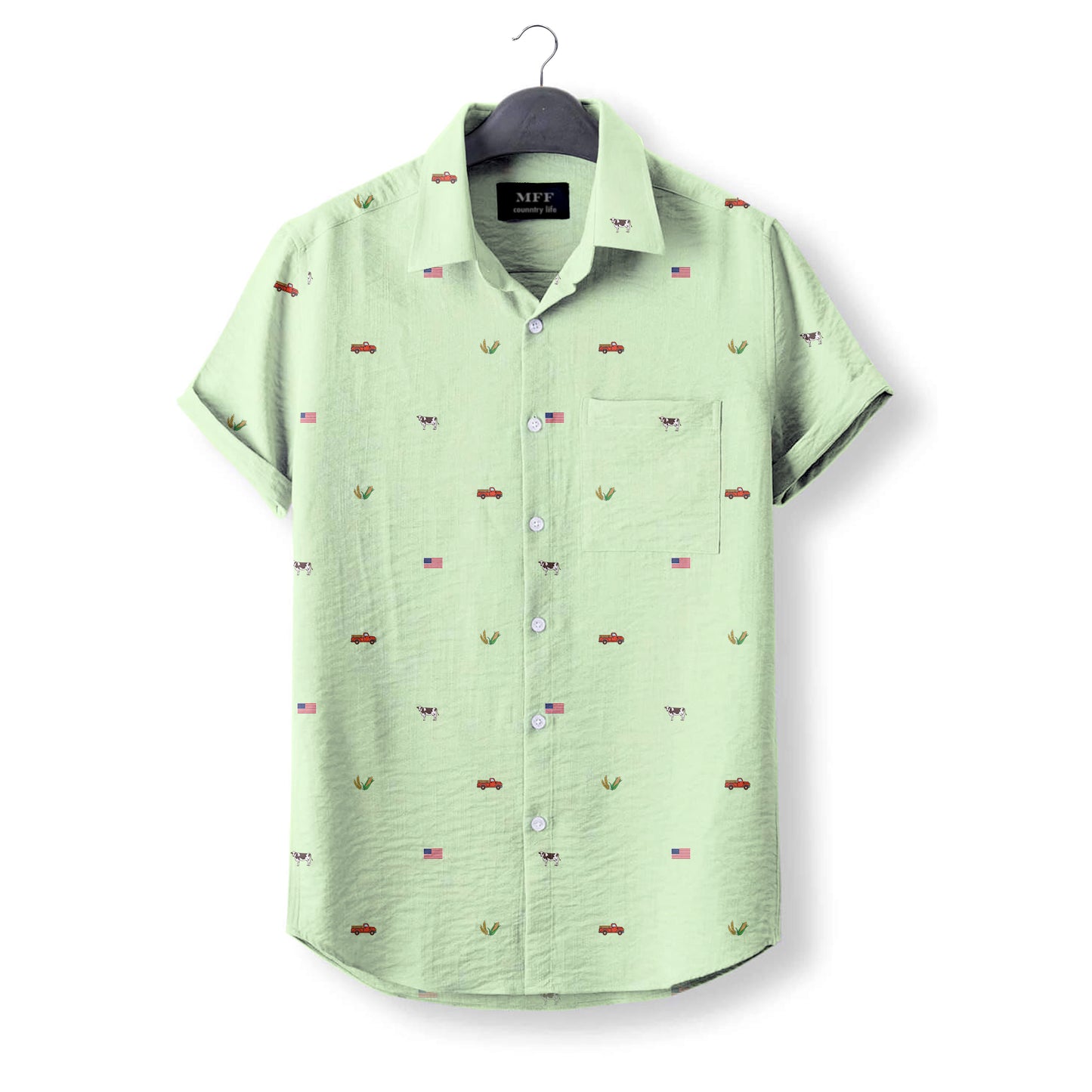 American Farmer Pattern- Button Down Shirts for farmers