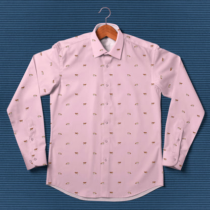 Guernsey cattle icon pattern - Men's Casual Long Sleeve Shirt - myfunfarm