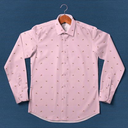 Ayrshires cattle icon pattern - Men's Casual Long Sleeve Shirt - myfunfarm
