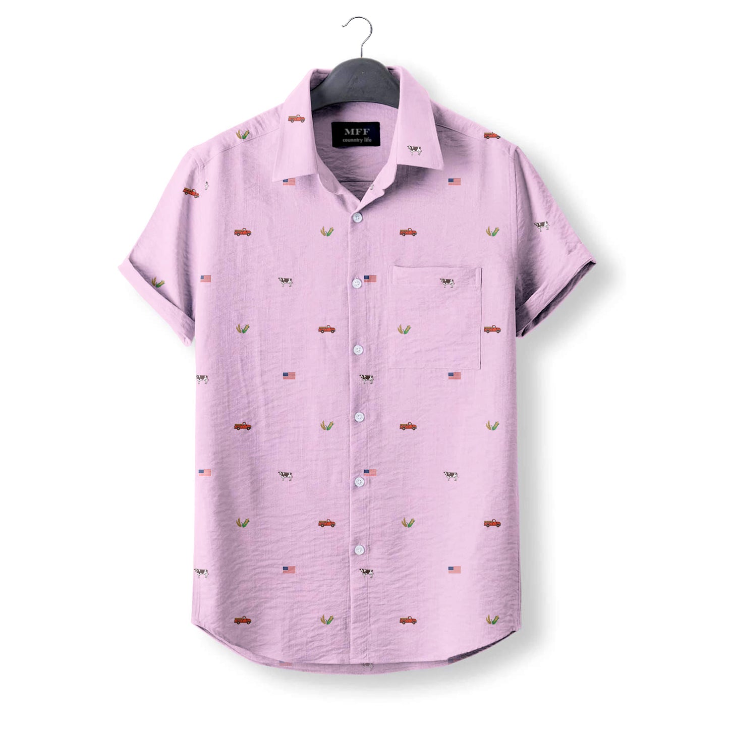 American Farmer Pattern- Button Down Shirts for farmers