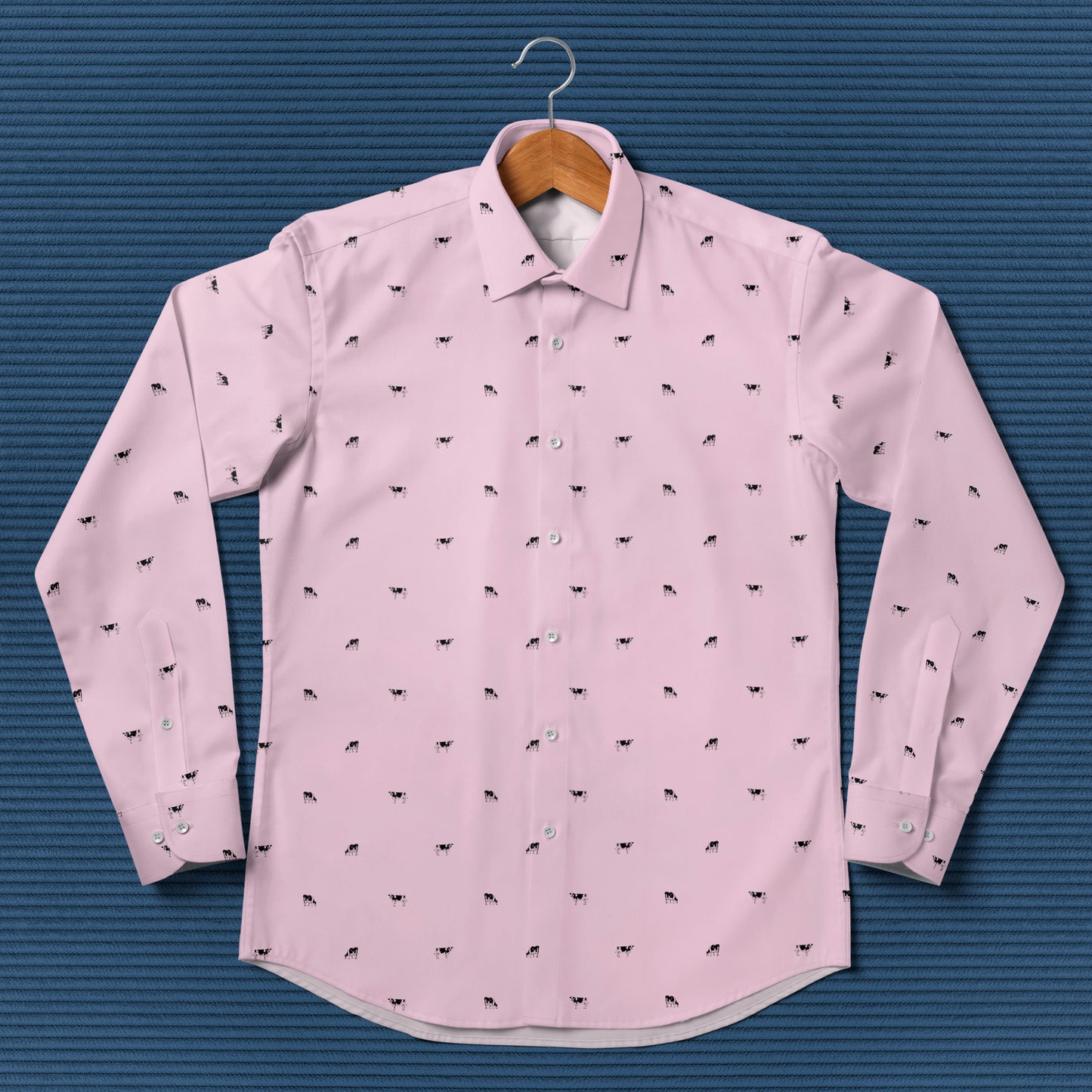 Dairy cow icon pattern - Men's Casual Long Sleeve Shirt - myfunfarm