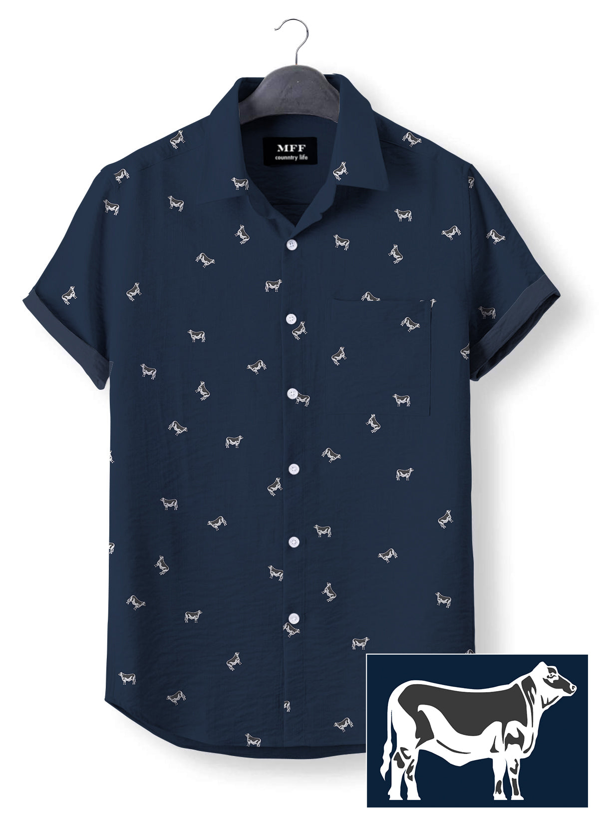 Cattle icon pattern - Button Down Shirts for adult and youth - myfunfarm