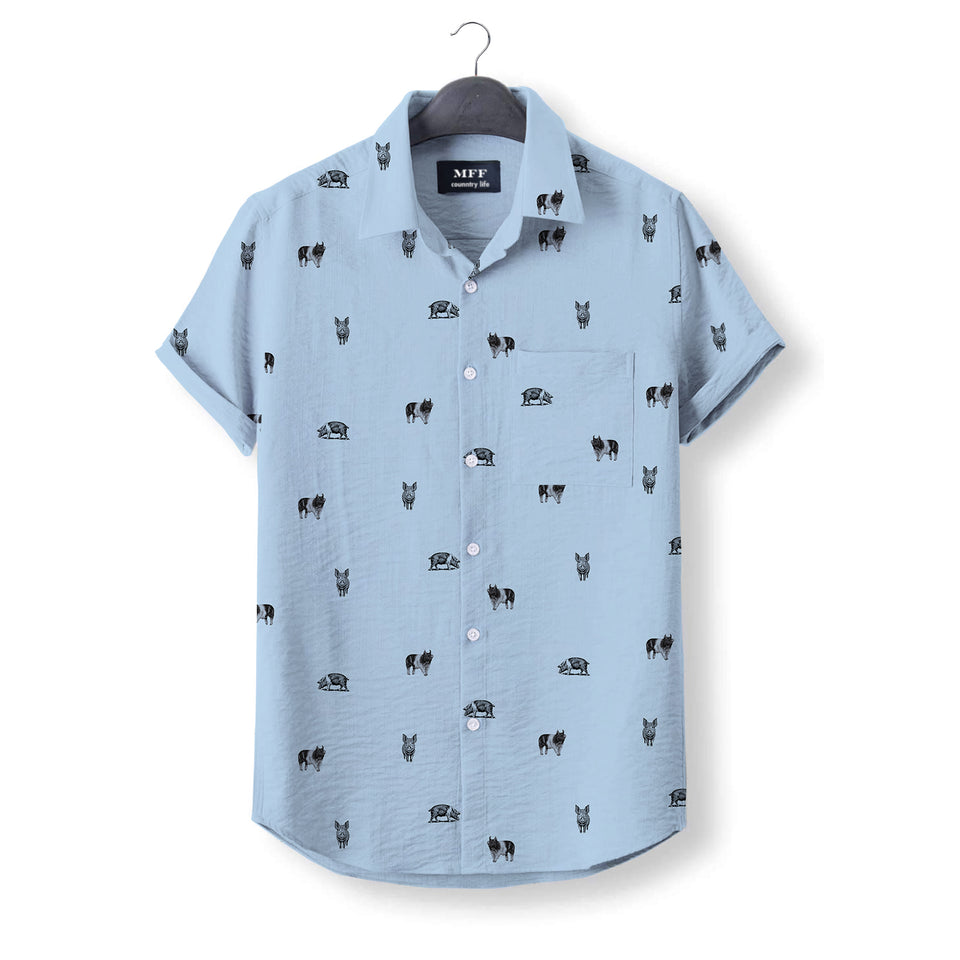 Hampshire pig icon pattern - Button Down Shirts for farmers