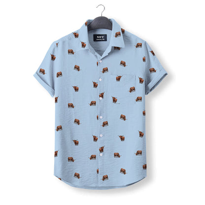 Highland Cattle icon pattern - Button Down Shirts for adult and youth - myfunfarm