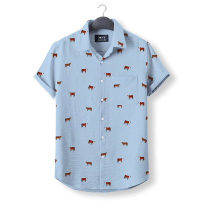 Hereford cattle icon pattern - Button Down Shirts for farmers - myfunfarm