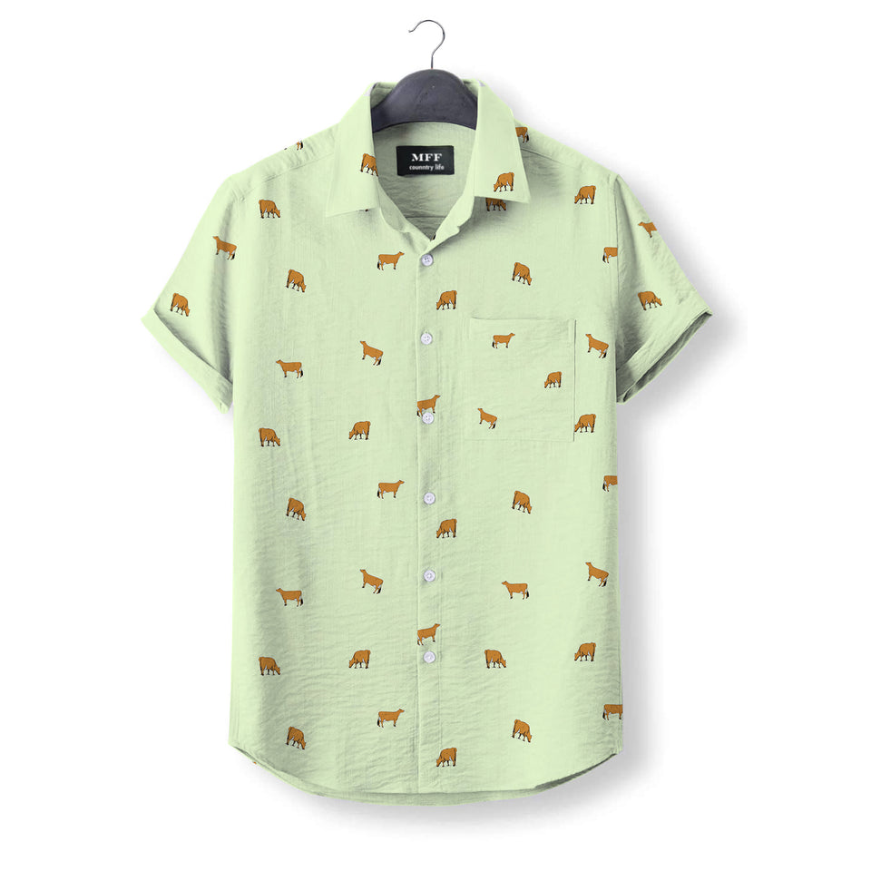 Jersey Cow icon pattern - Button Down Shirts for farmers