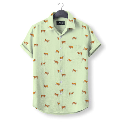 Simmental cattle icon pattern - Button Down Shirts for farmers