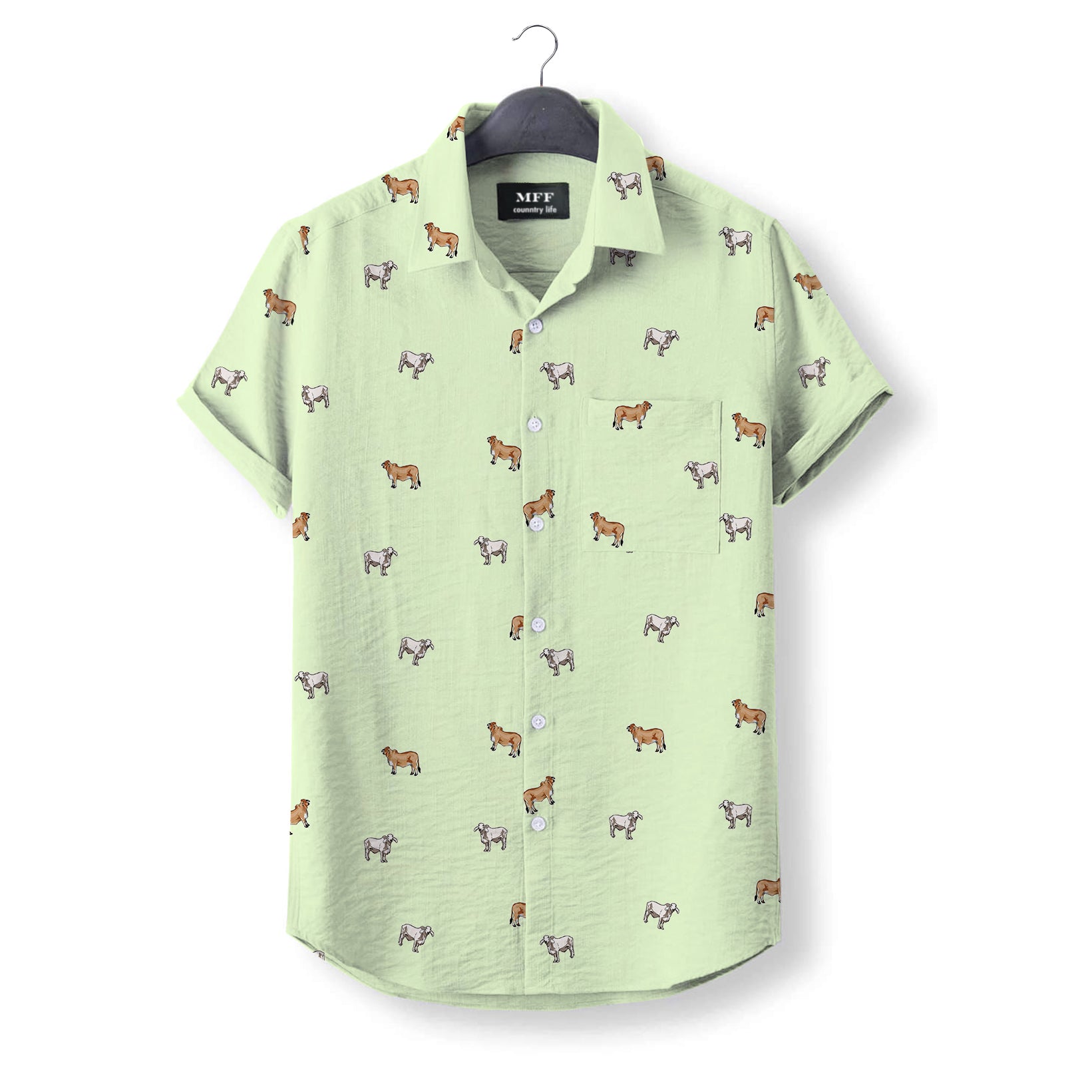 Brahman cattle icon pattern - Button Down Shirts for farmers - myfunfarm