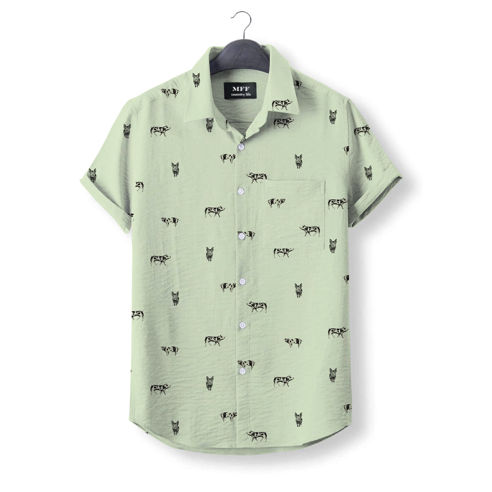Spots pig icon pattern - Button Down Shirts for farmers - myfunfarm