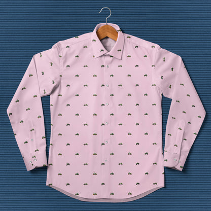 Tractor pattern - Men's Casual Long Sleeve Shirt - myfunfarm