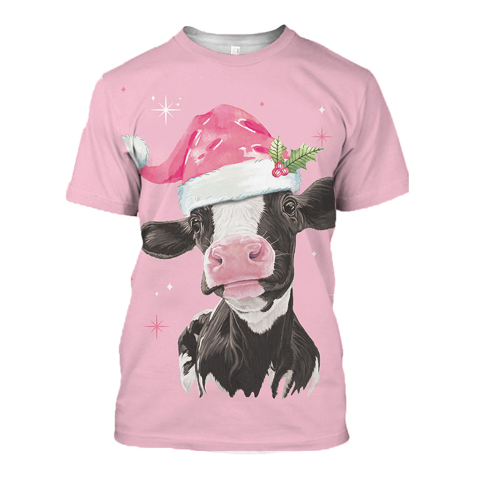 Cute Cow Merry Christmas - Unisex Hoodie, Sweatshirt for Adult and Kid