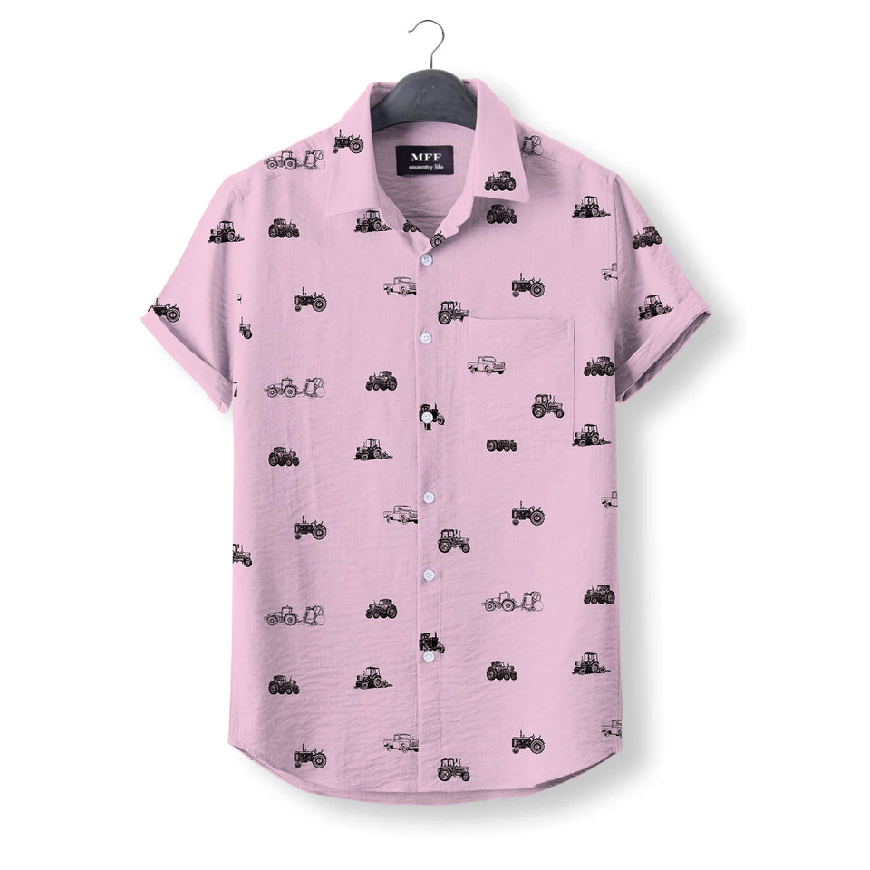 Tractors icon pattern - Button Down Shirts for farmers