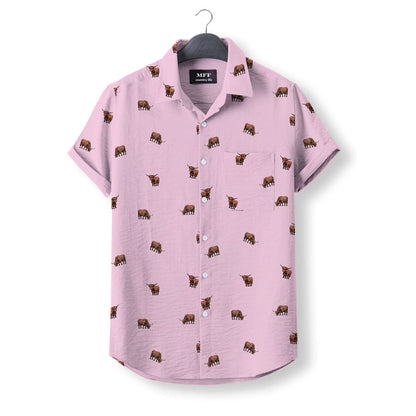 Highland Cattle icon pattern - Button Down Shirts for adult and youth - myfunfarm