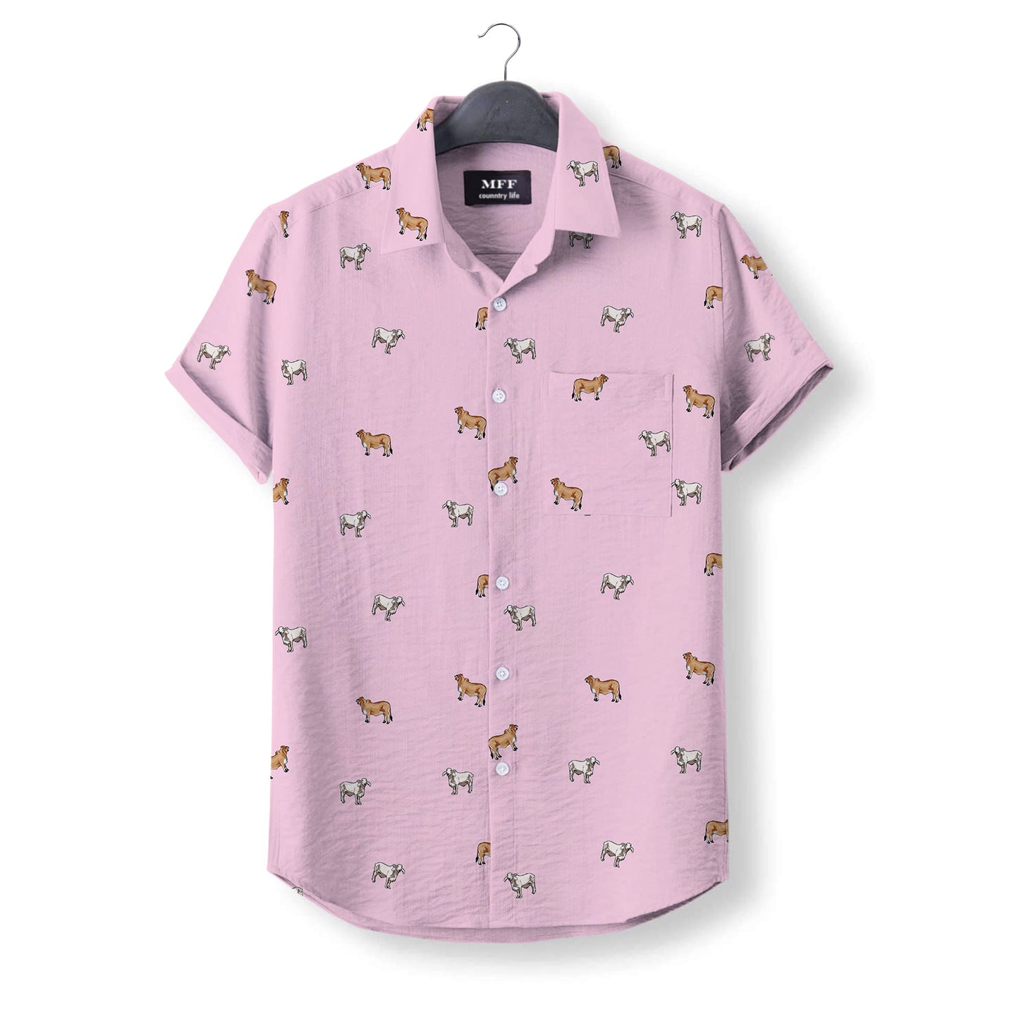 Brahman cattle icon pattern - Button Down Shirts for farmers - myfunfarm