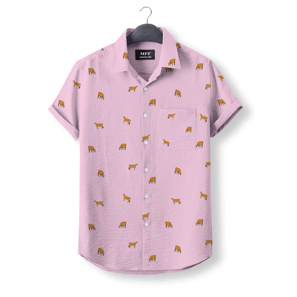 Jersey Cow icon pattern - Button Down Shirts for farmers