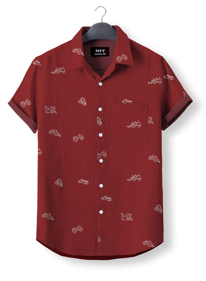 Tractor icon pattern - Button Down Shirts - myfunfarm