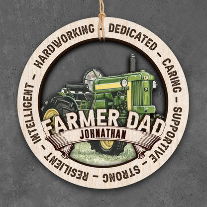 Wooden Key chain, Car Hanging Ornament, Gift for Farmer DAD, Happy father's day