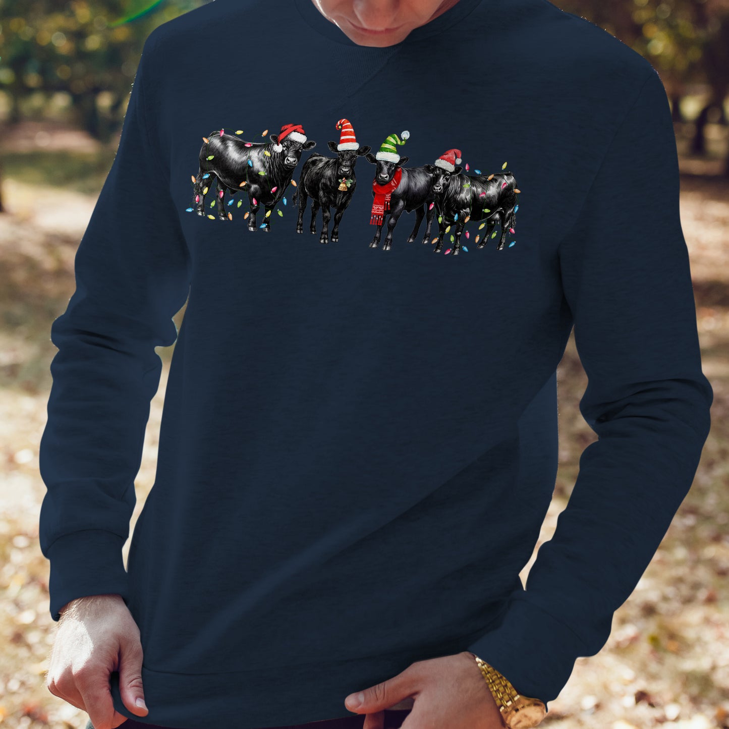 Cattle Merry Christmas Lights - Unisex Hoodie, Sweatshirt , t-shirt