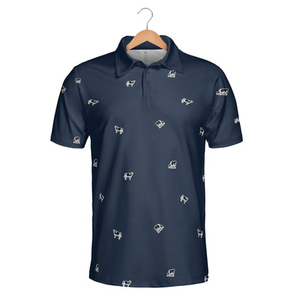 Dairy Cattle icon pattern -Men's and Women's Polo Shirts - myfunfarm