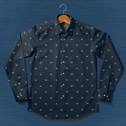 Dairy cow icon pattern - Men's Casual Long Sleeve Shirt - myfunfarm