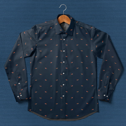 Hereford cattle icon pattern - Men's Casual Long Sleeve Shirt - myfunfarm