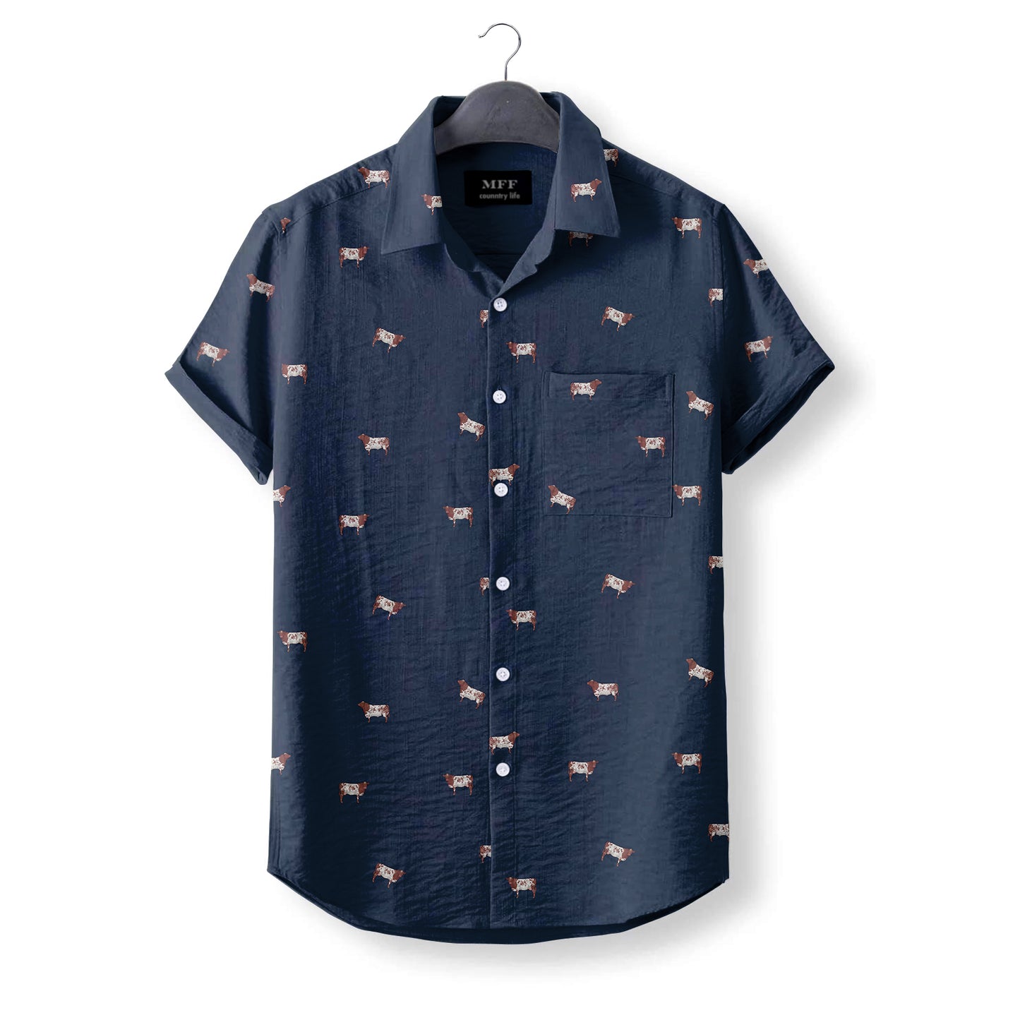 Shorthorn cattle cattle icon pattern - Button Down Shirts for farmers