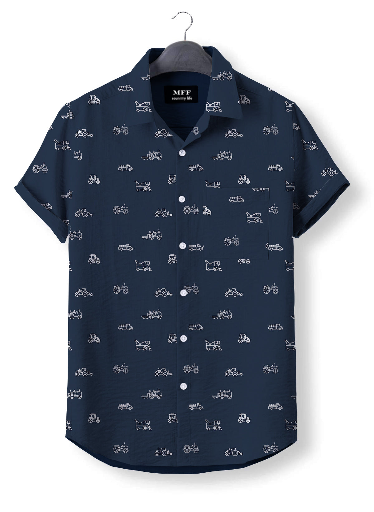 Tractor icon pattern - Button Down Shirts - myfunfarm