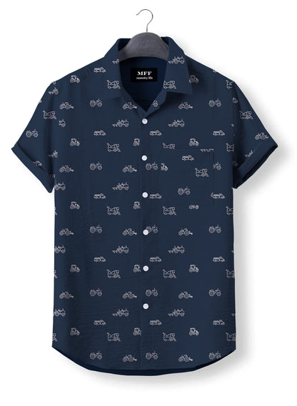 Tractor icon pattern - Button Down Shirts - myfunfarm
