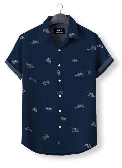 Tractor icon pattern - Button Down Shirts - myfunfarm
