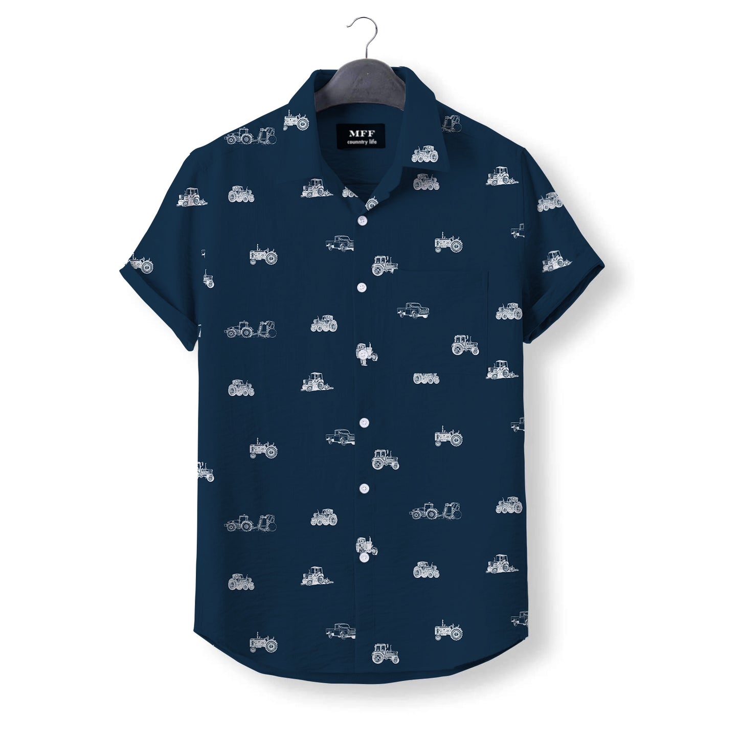 Tractors icon pattern - Button Down Shirts for farmers - myfunfarm