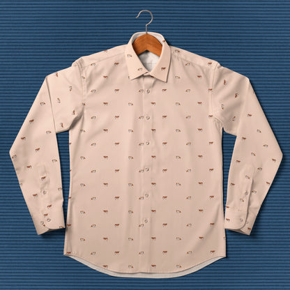 Guernsey cattle icon pattern - Men's Casual Long Sleeve Shirt - myfunfarm