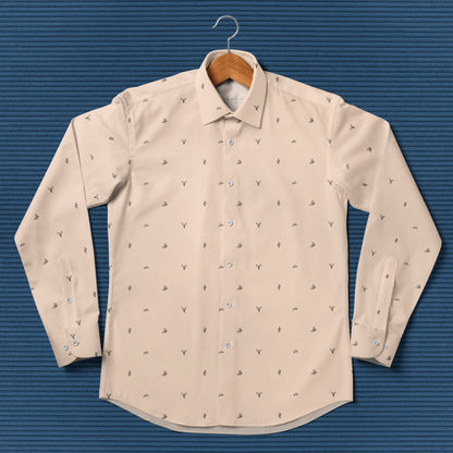 Texas Western pattern - Men's Casual Long Sleeve Shirt - myfunfarm