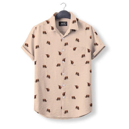 Highland Cattle icon pattern - Button Down Shirts for adult and youth - myfunfarm