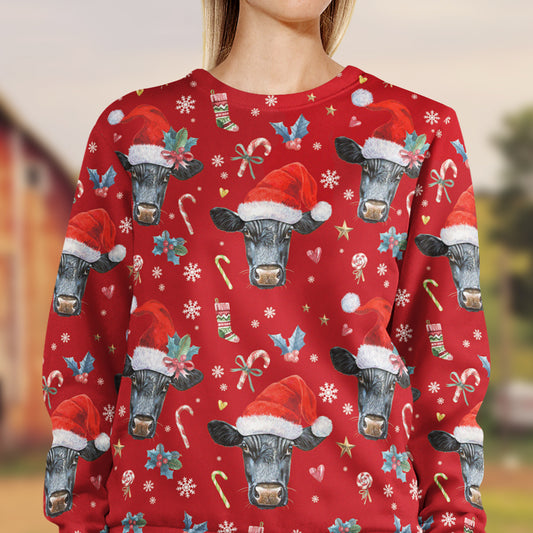 Cattle Cute Merry Christmas - Unisex Hoodie, Sweatshirt, Pants for Adult and Kid - myfunfarm
