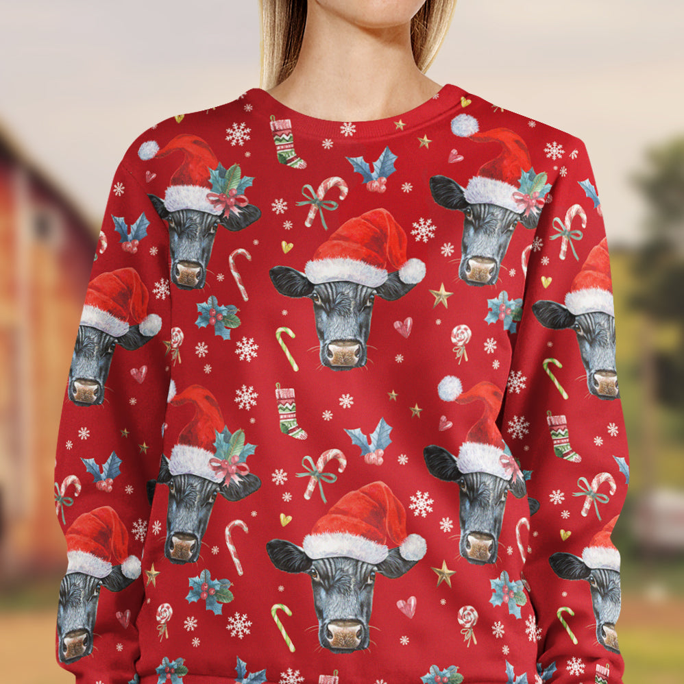 Cattle Cute Merry Christmas - Unisex Hoodie, Sweatshirt, Pants for Adult and Kid