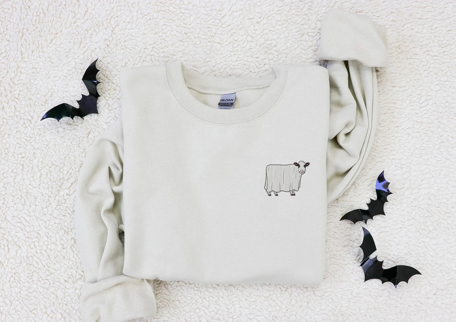 Embroidered Cow Ghost Halloween - Unisex T-shirt, Hoodie, Sweatshirt - myfunfarm