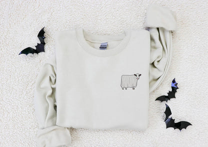 Embroidered Cow Ghost Halloween - Unisex T-shirt, Hoodie, Sweatshirt - myfunfarm