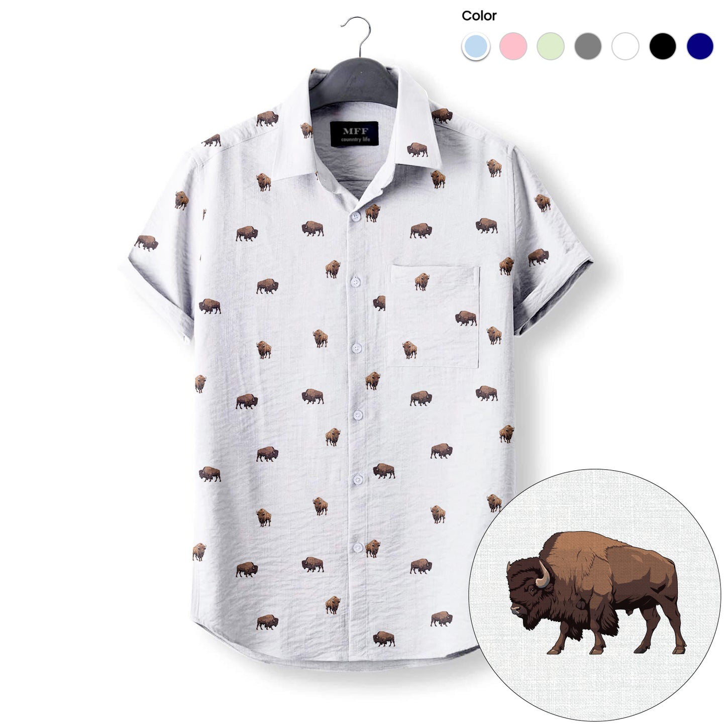 American Buffalo icon pattern - Button Down Shirts