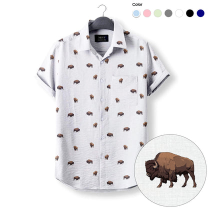 American Buffalo icon pattern - Button Down Shirts