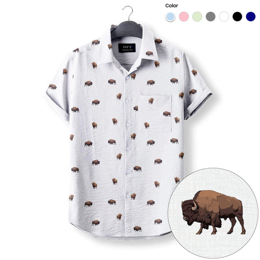 American Buffalo icon pattern - Button Down Shirts