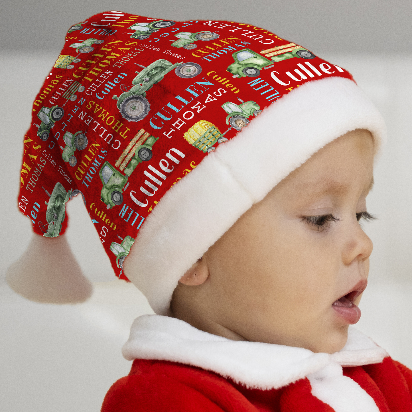 Personalized Name Christmas Hat for farmer - myfunfarm