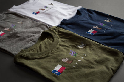 Texas Embroidered T-shirt, Sweatshirt, United States, America - myfunfarm