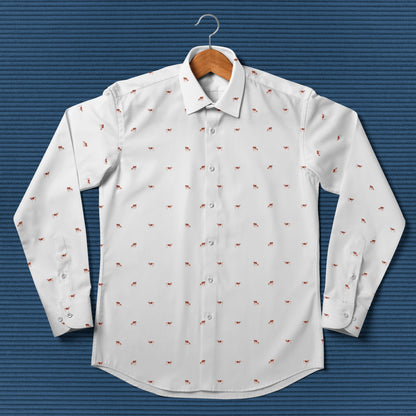 Ayrshires cattle icon pattern - Men's Casual Long Sleeve Shirt - myfunfarm