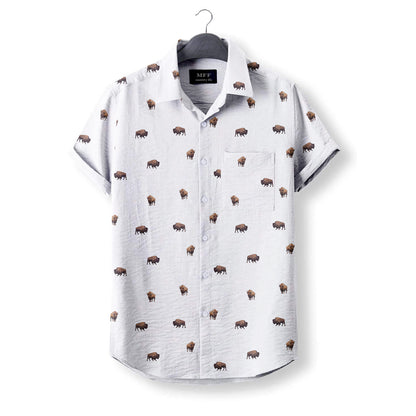 American Buffalo icon pattern - Button Down Shirts