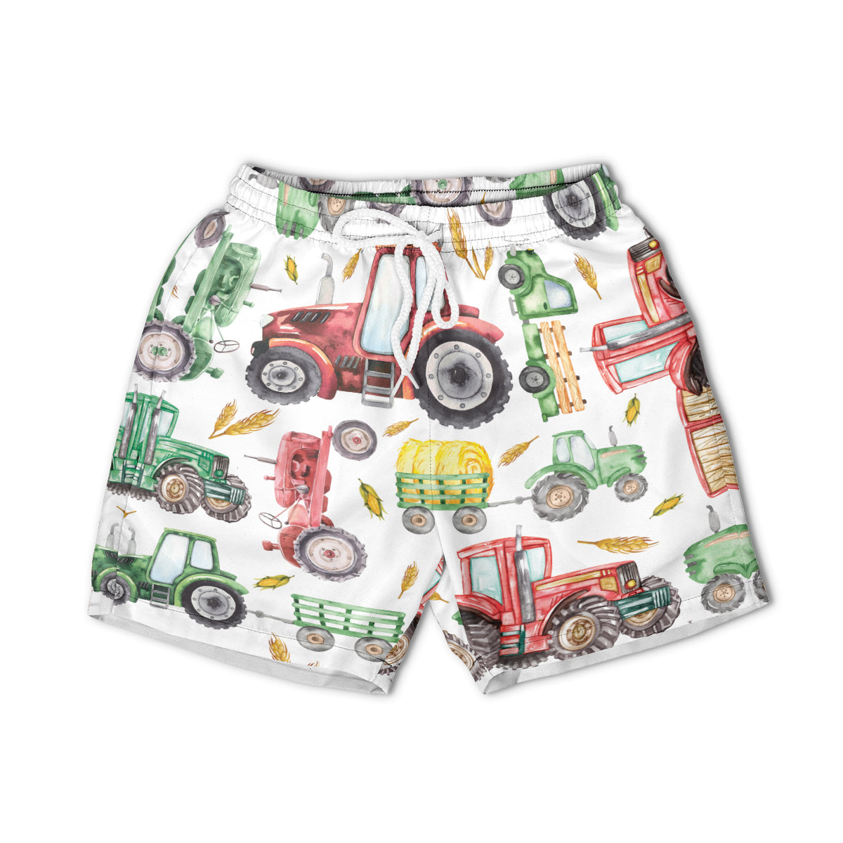Cute Tractor pattern - Hawaiian Shirt, Shorts for Kid - myfunfarm